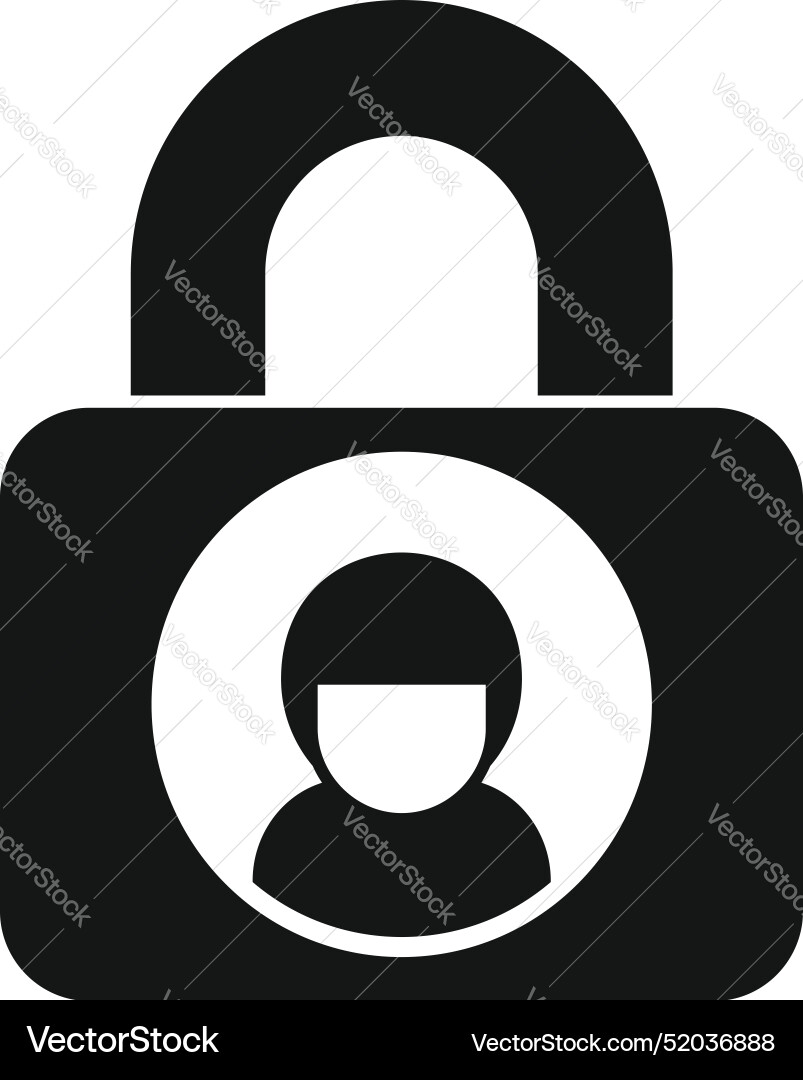 Simple user account lock icon representing data Simple user account lock icon representing data vector image