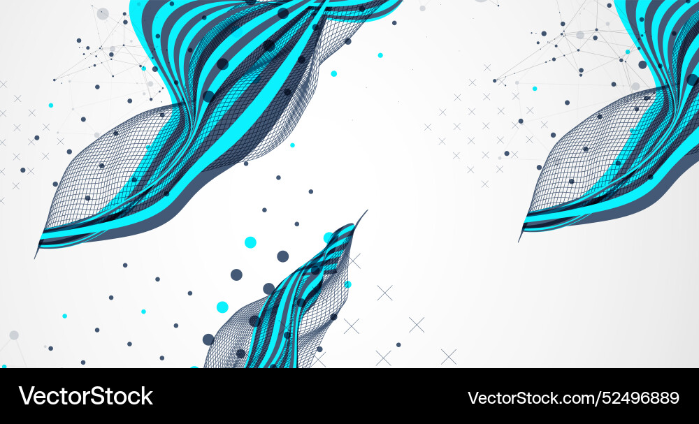 Abstract wavy background with cyan lines Abstract wavy background with cyan lines vector image