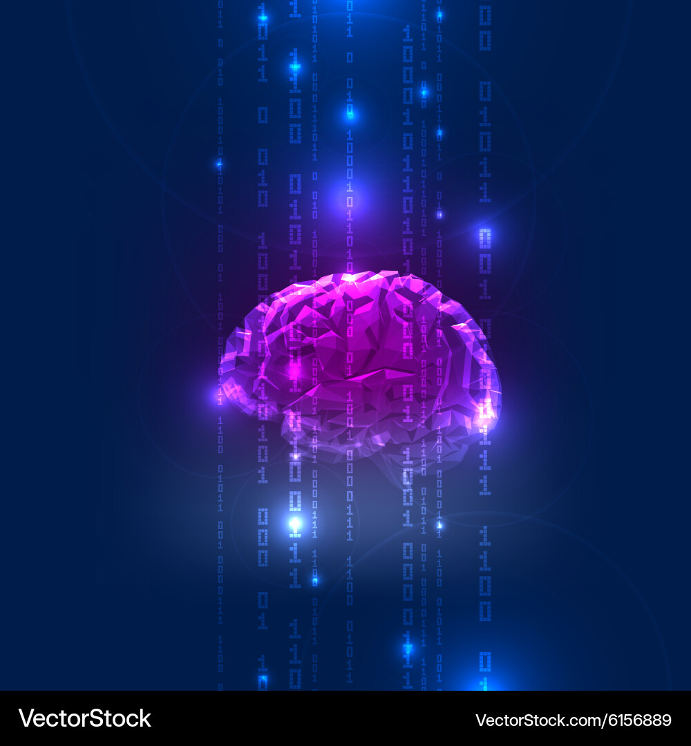 Binary Code Brain Network vector image