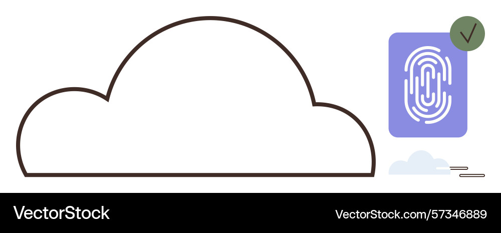 Cloud computing security with fingerprint Cloud computing security with fingerprint vector image