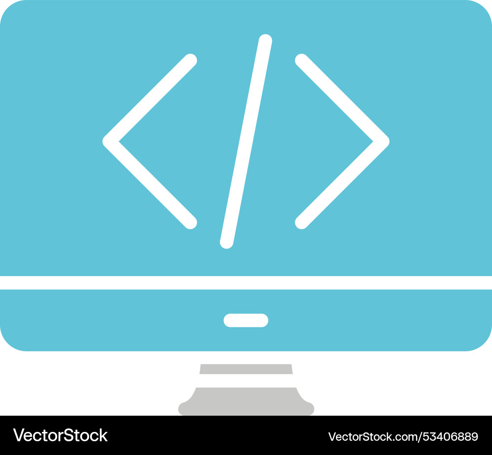 Coding glyph two colour icon vector image