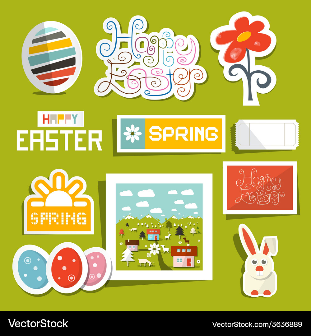 Easter symbols - objects set Vector Image