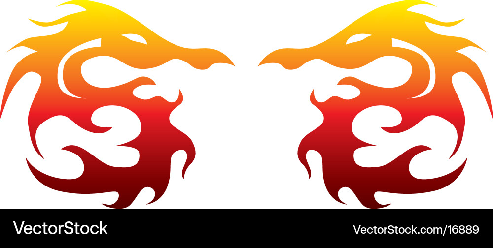 Face-to-Face Dragon Tattoo vector image