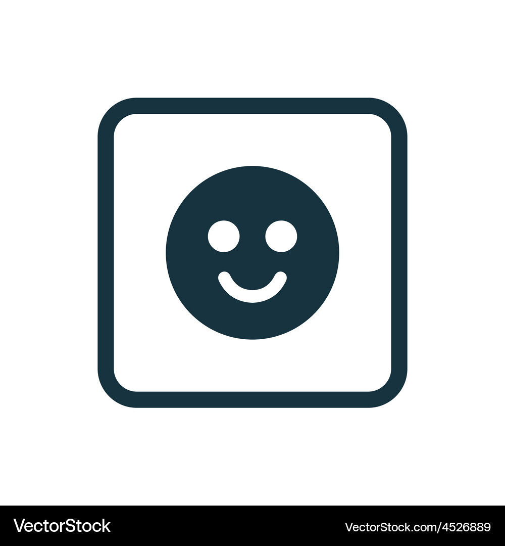 Smile icon rounded squares button Vector Image