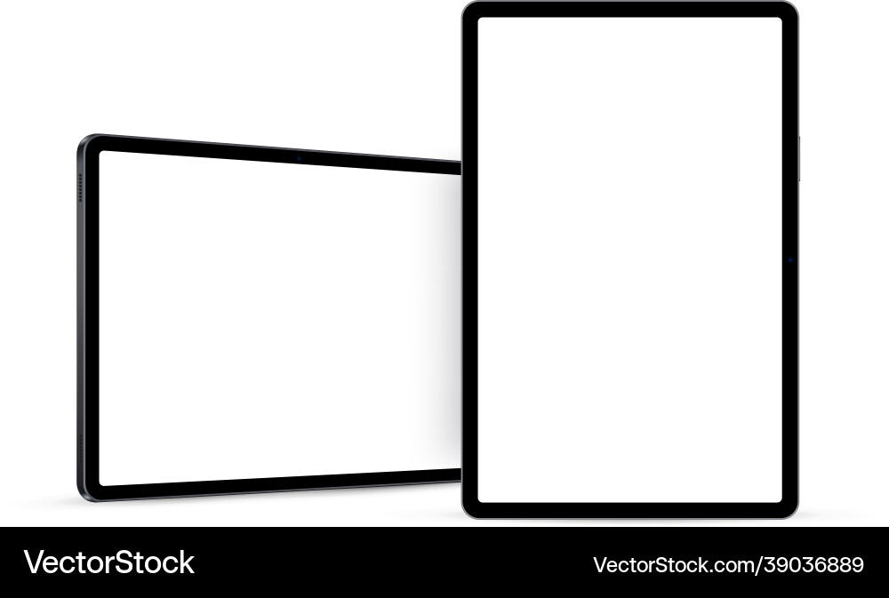 Tablet computer horizontal and vertical mockup Tablet computer horizontal and vertical mockup vector image
