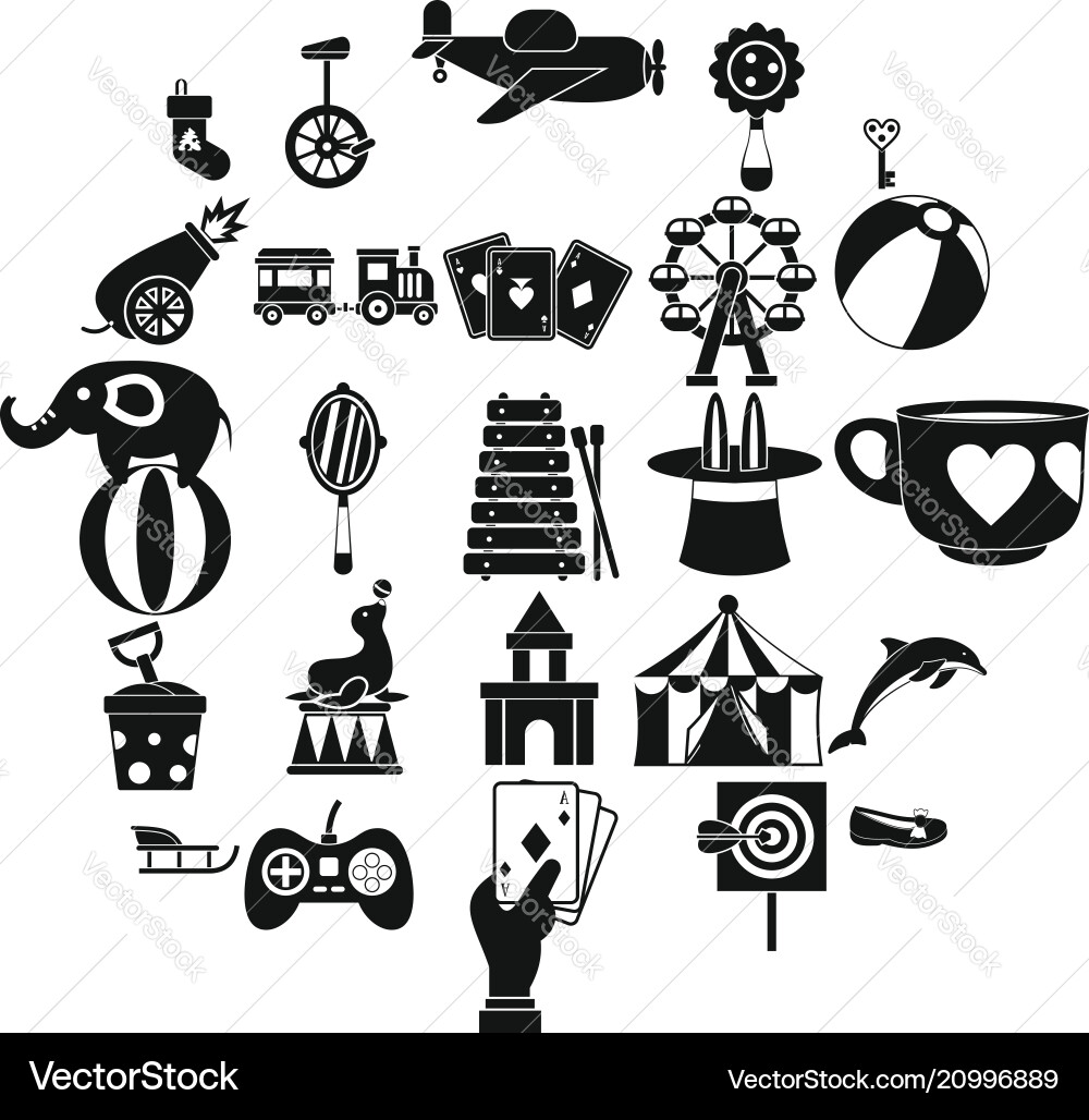 Tad icons set simple style Tad icons set simple style vector image