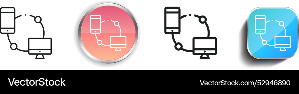 Connect icon thin linear regular and button style Connect icon thin linear regular and button style vector image