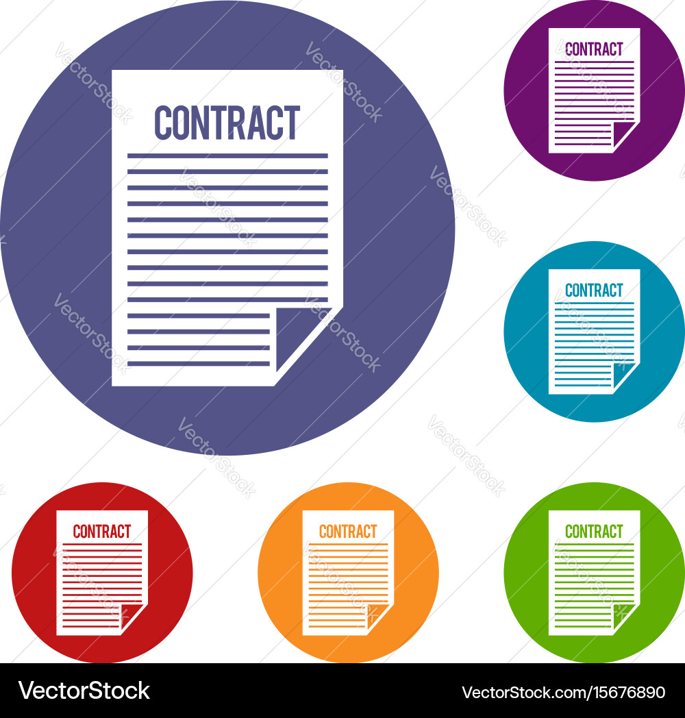 Contract icons set vector image
