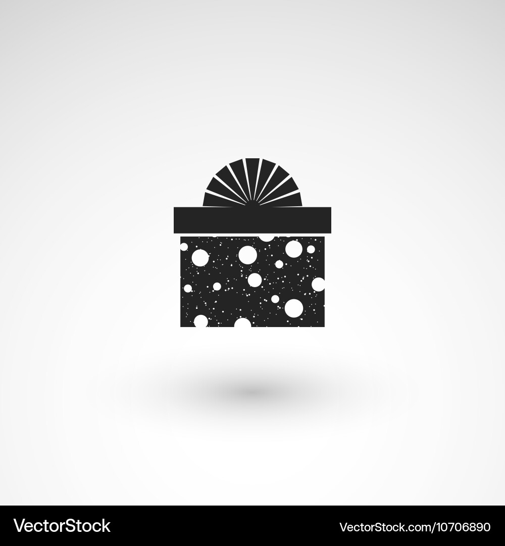 Gift box icon with ribbon wrapping pattern design vector image