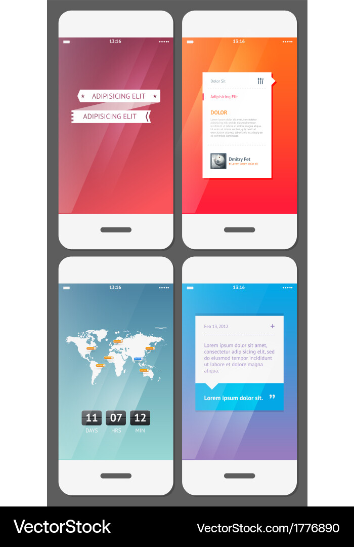 Mobile user interface template - stock vector image