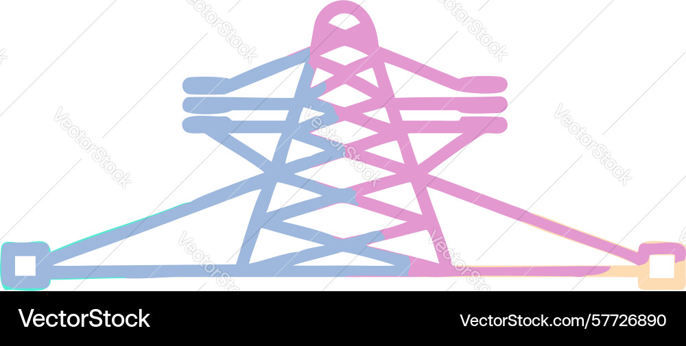 Stylish power pylon icon with dynamic gradient vector image