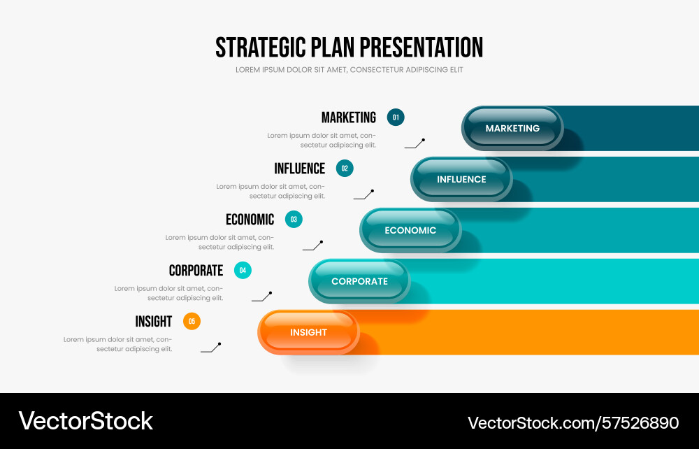 Visual growth 5 element diagram frame template Vector Image