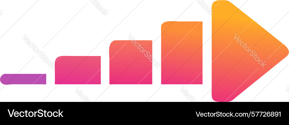 Abstract progress bar icon with gradient fill vector image