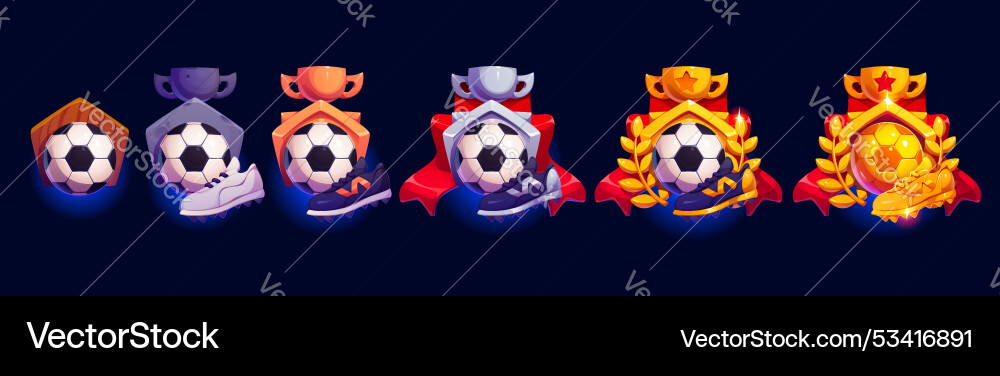 European football soccer game rank award badges European football soccer game rank award badges vector image