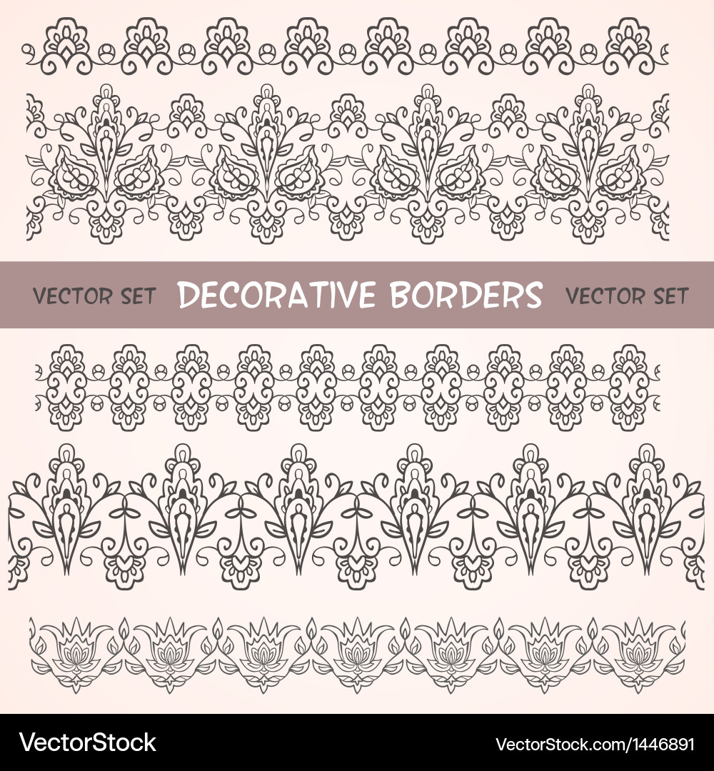 Floral Lace Border Seamless Pattern Royalty Free Vector