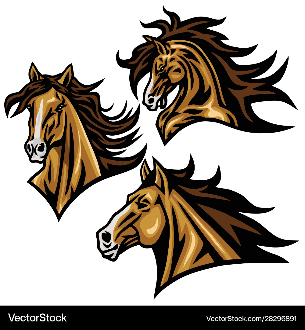 Horse Head Logo - Mustang Mascot Vector Image