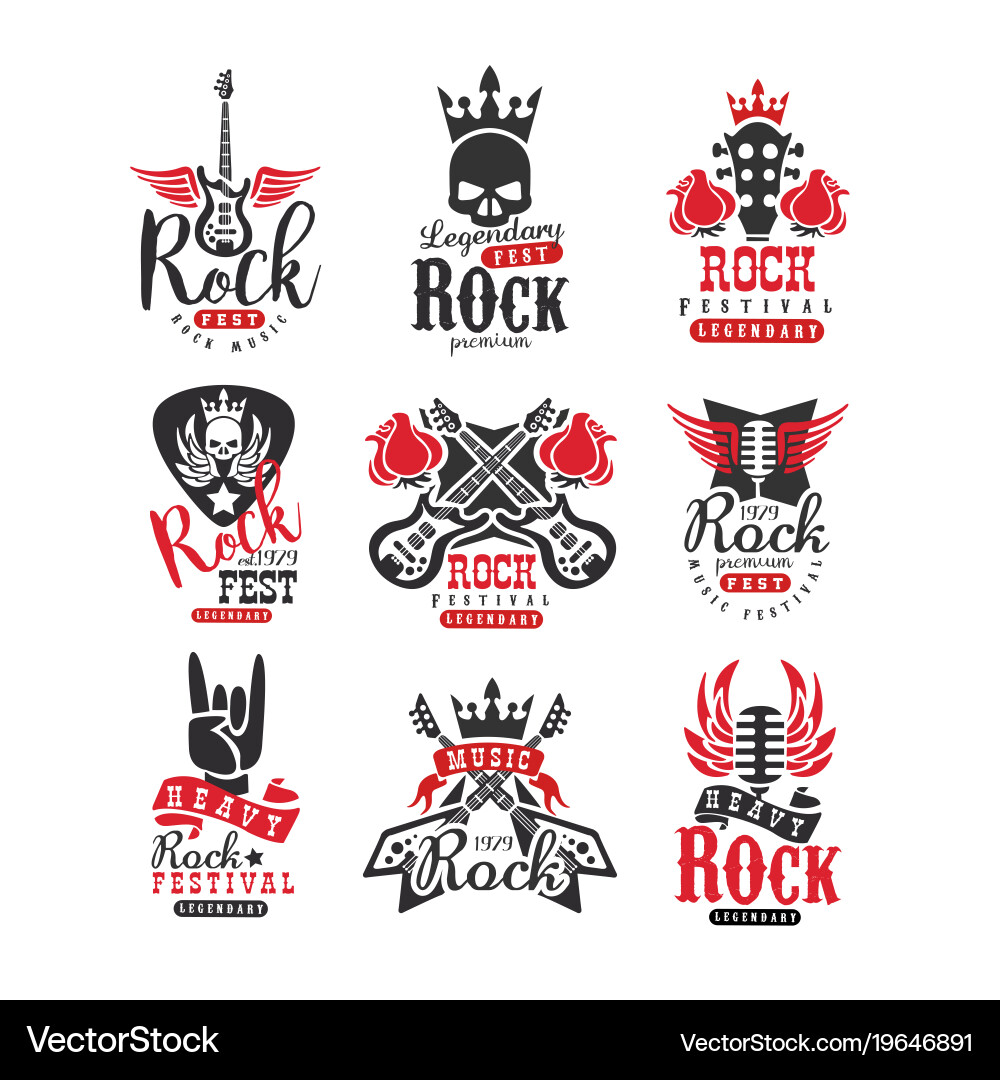 Vintage Rock Emblems Vector Image