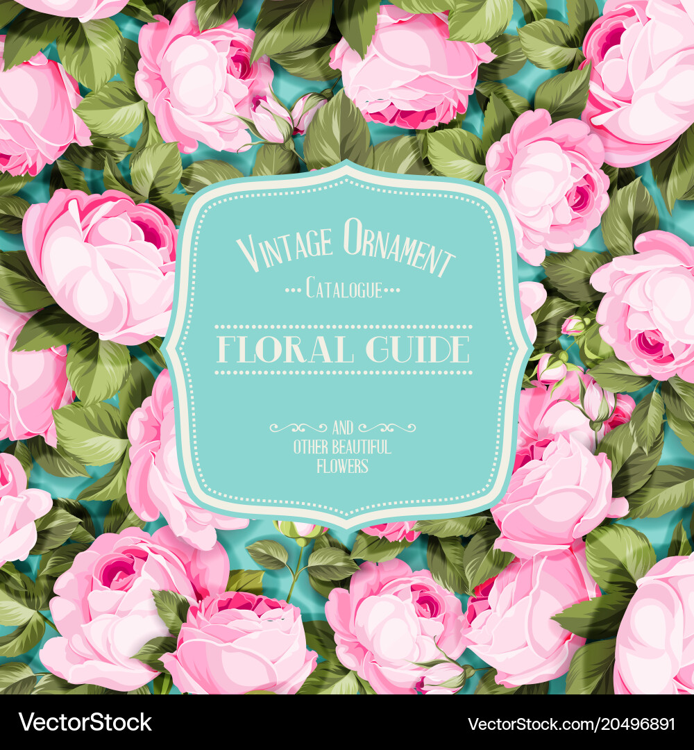 Vintage Rose Floral Pattern Vector Image
