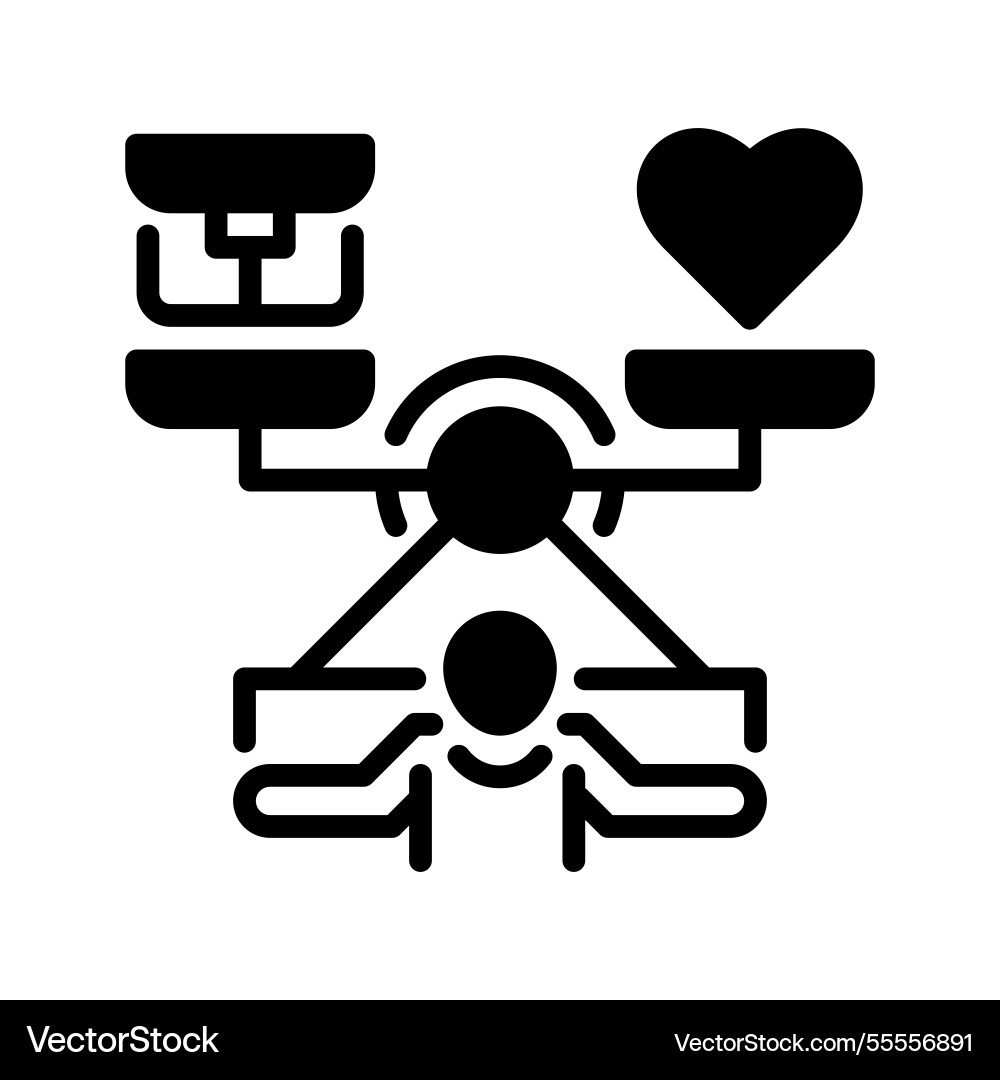 Work life balance line icon universal creative Vector Image