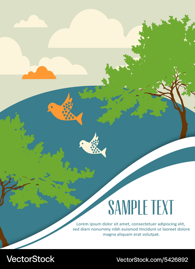 Background with tree Vector Image