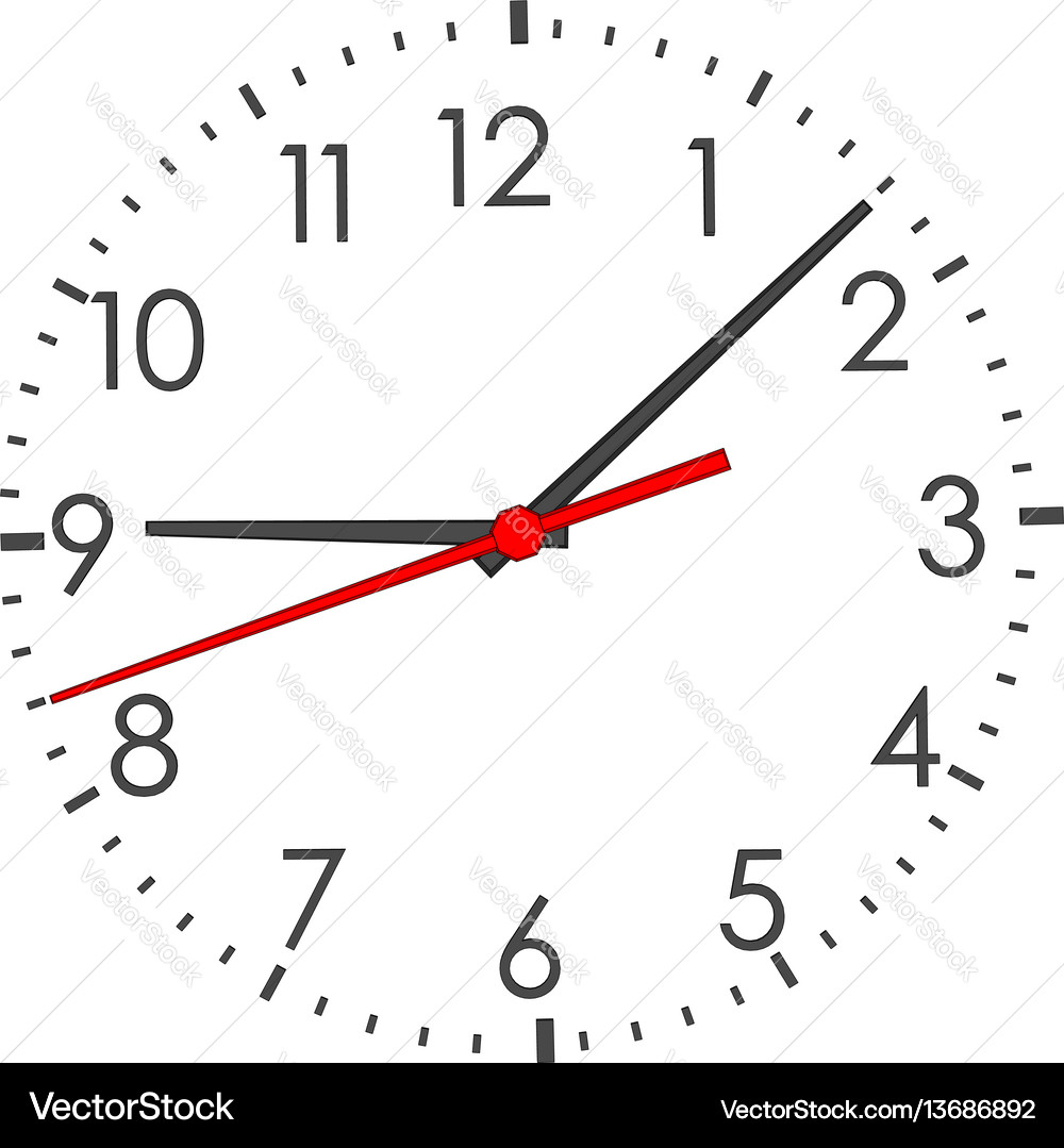 Clock face on white Royalty Free Vector Image - VectorStock