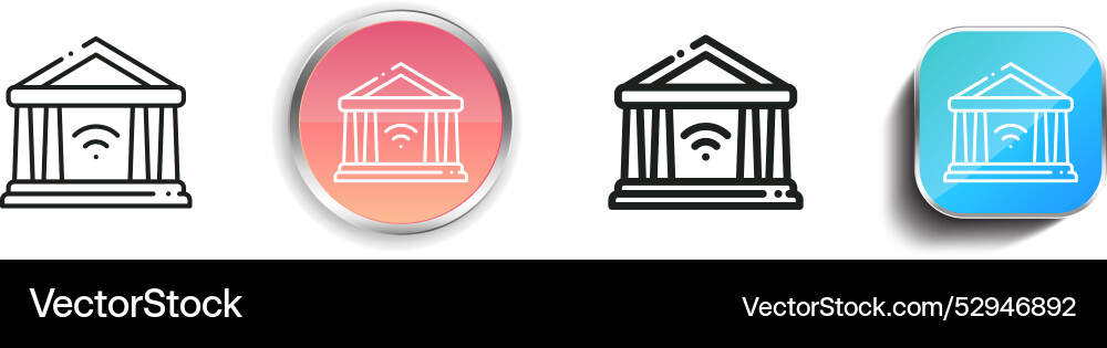 Connected icon thin linear regular and button Connected icon thin linear regular and button vector image