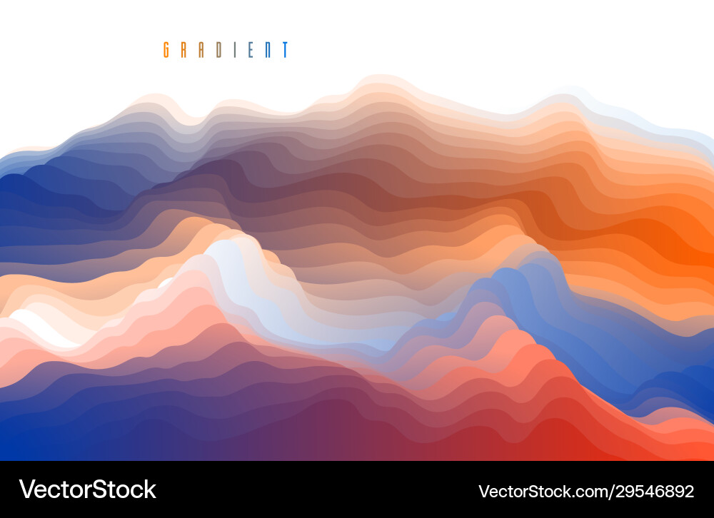 Gradient fluid abstract shape 3d color Gradient fluid abstract shape 3d color vector image