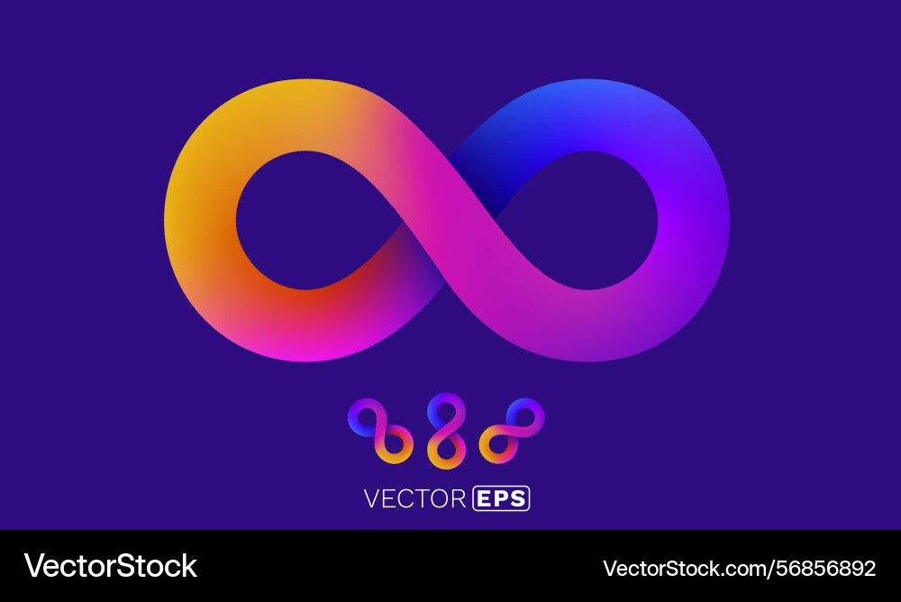 Infinity symbol with color gradient design Infinity symbol with color gradient design vector image
