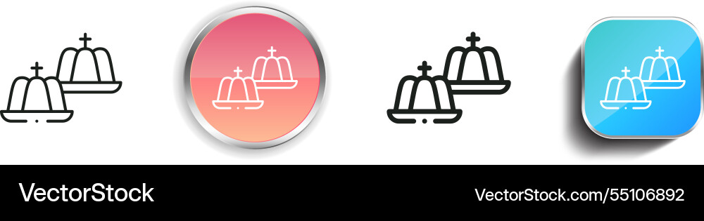 Jelly icon thin linear regular and button style vector image