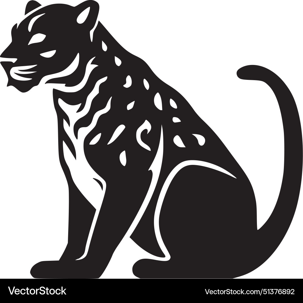 Leopard - black and white Royalty Free Vector Image