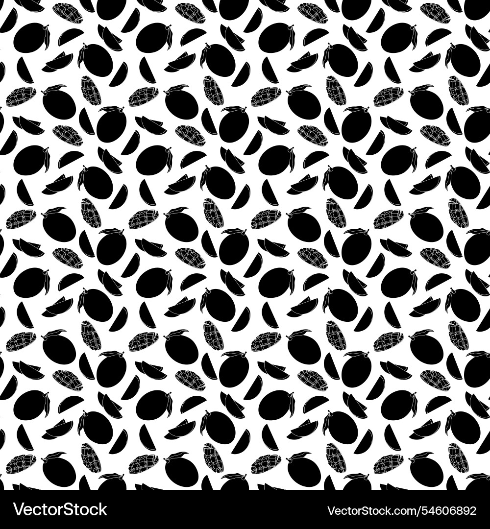 Mango simple seamless pattern on white background Vector Image