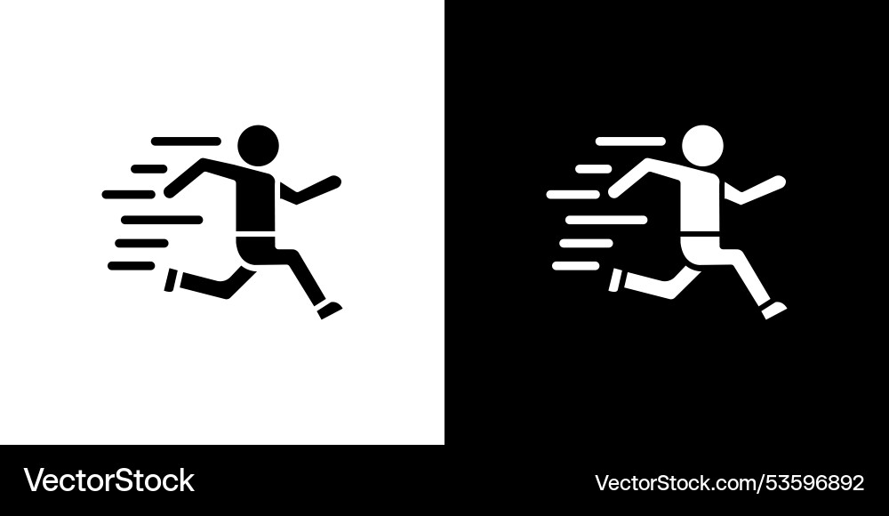 Running speed icon isolated flat in outline Vector Image