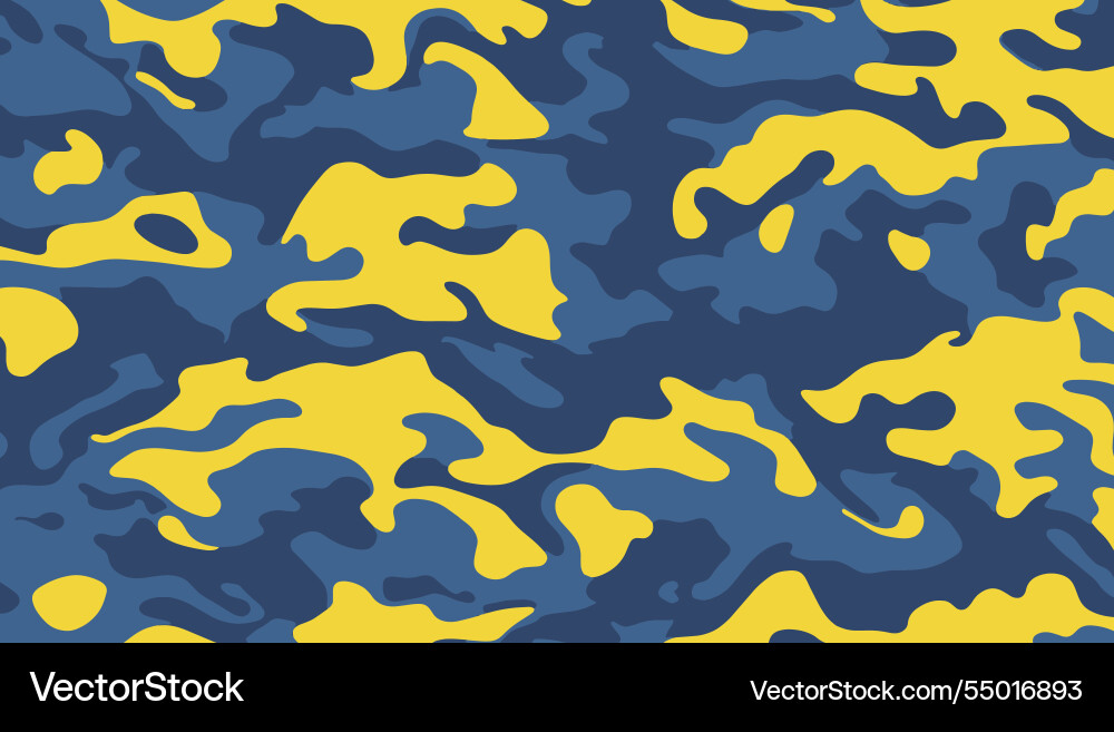 Camouflage pattern background with blue and yellow Camouflage pattern background with blue and yellow vector image