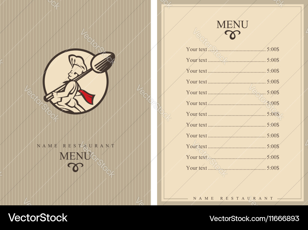 Chef menu design Vector Image