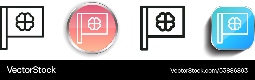 Flag icon thin linear regular and button style vector image