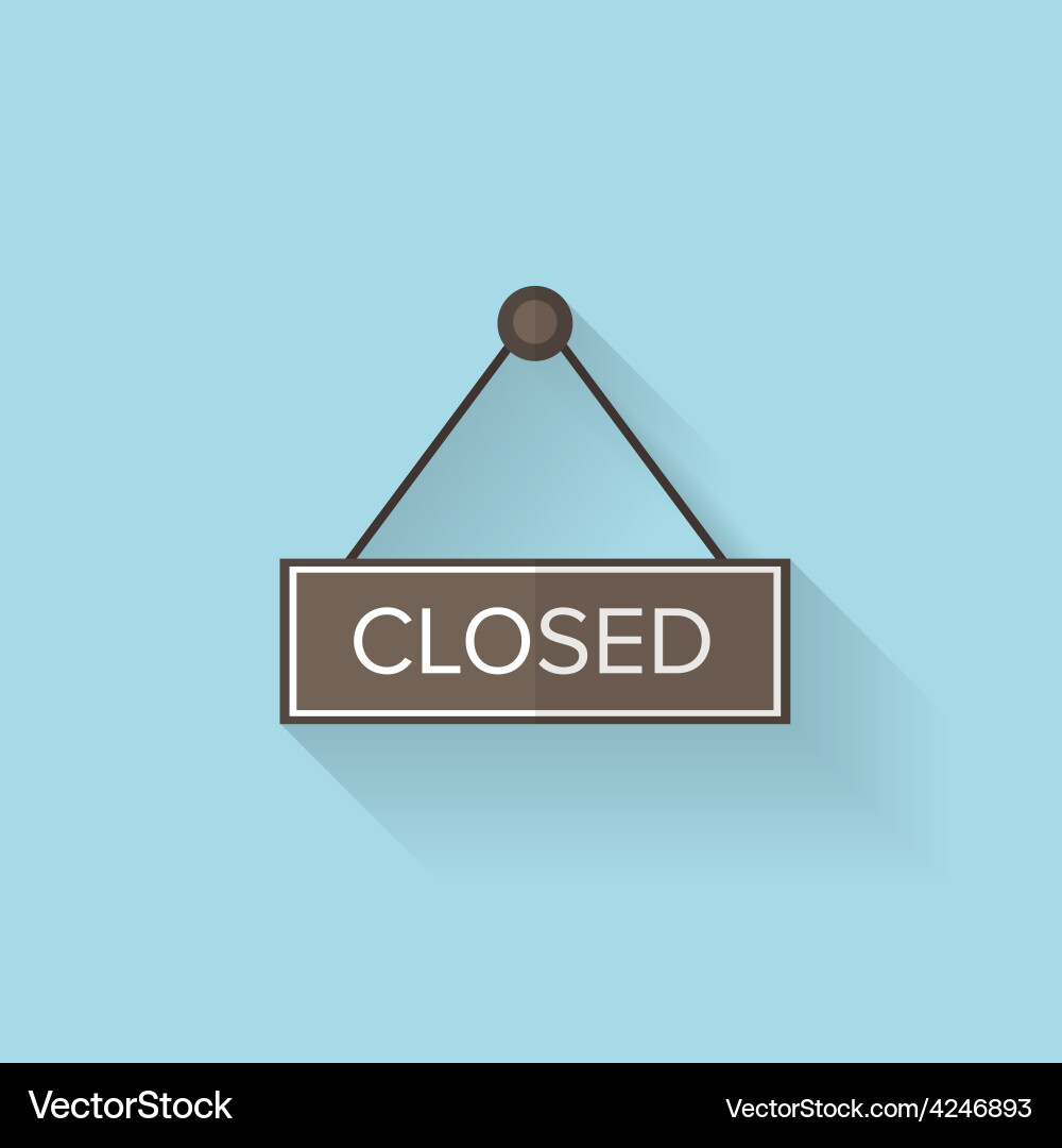 Flat web icon closed Vector Image