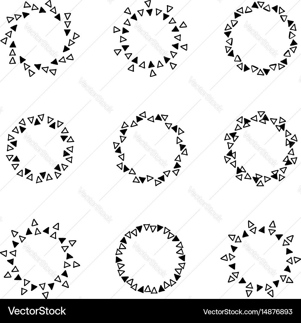 Hand Drawn Circle Frames Vector Image