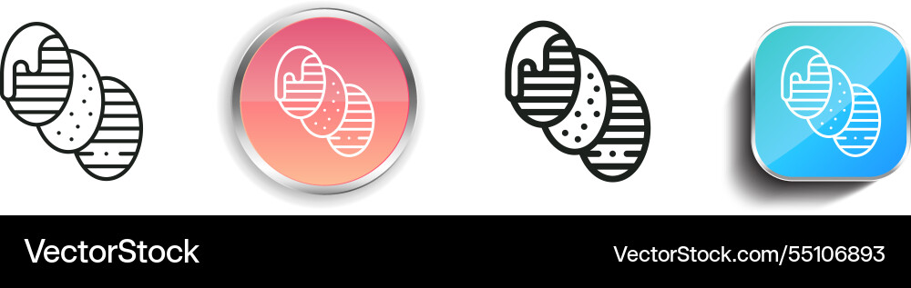 Jelly beans icon thin linear regular and button Jelly beans icon thin linear regular and button vector image
