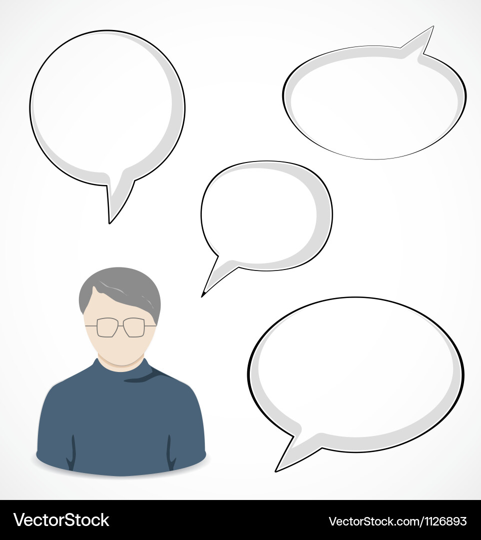 Person with Speech Bubbles vector image