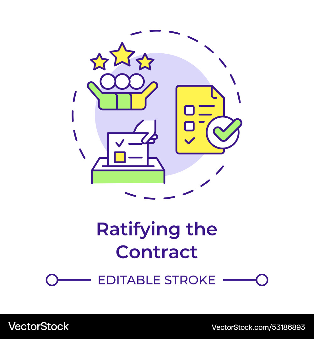 Ratifying the contract multi color concept icon Vector Image