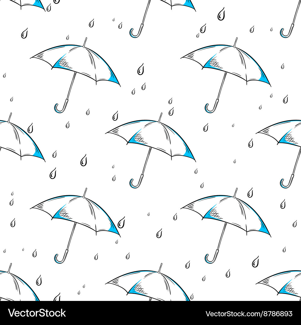Regenschirme & Tropfen Vektorbild