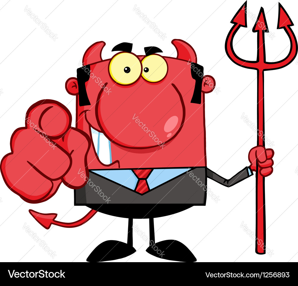 Smiling devil boss with a trident Vector Image