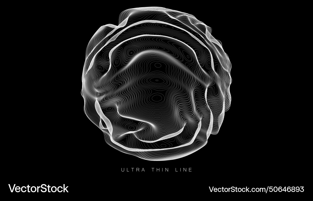 Ultra thin line fluid geometry dynamic Vector Image