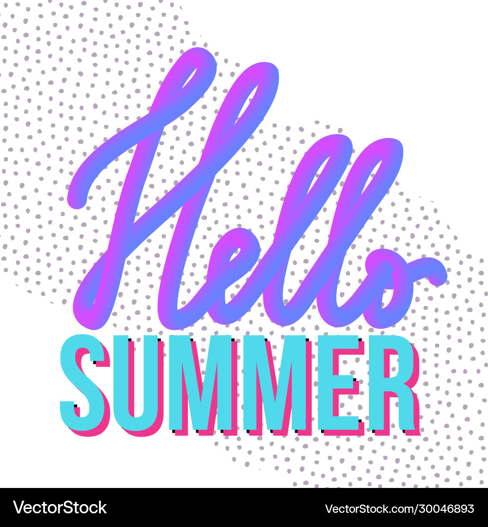 With modern liquid typography hello summer With modern liquid typography hello summer vector image