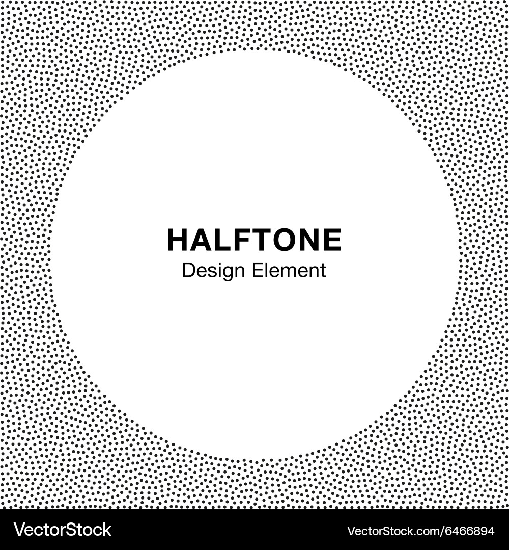 Abstract halftone dots frame circle background vector image