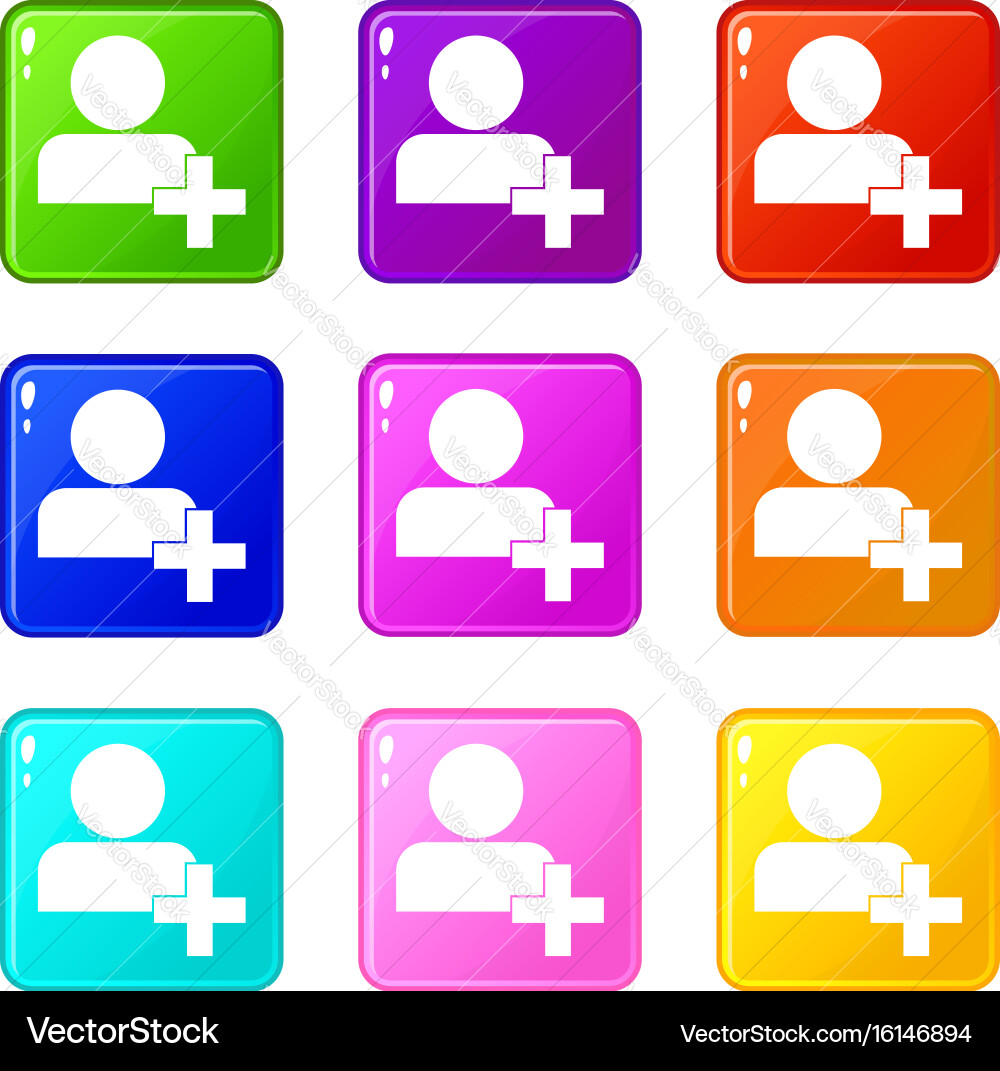Add new user account set 9 vector image