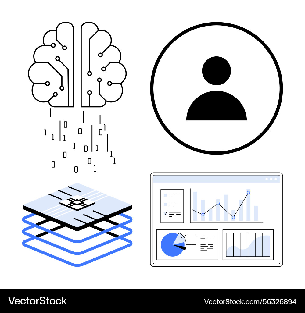 AI Data & Analytics Concepts vector image
