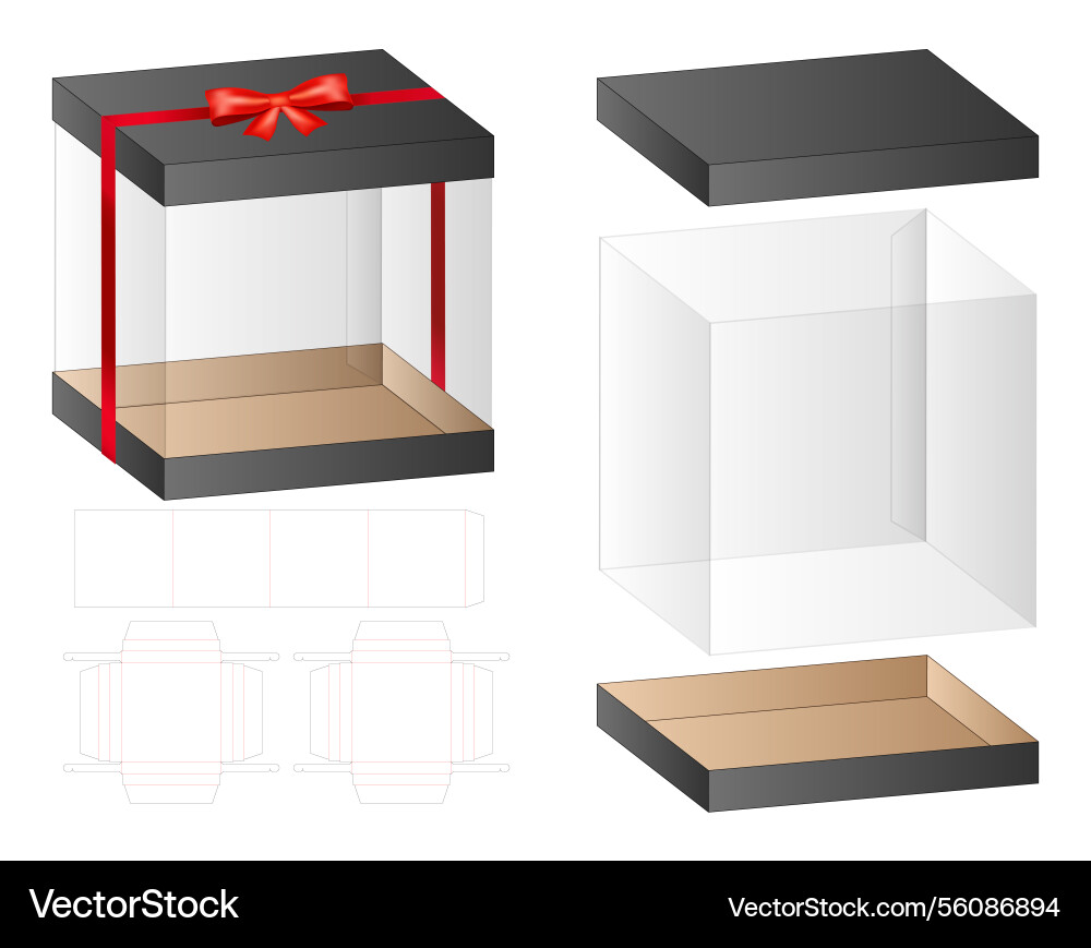 Box packaging die cut template design 3d mock-up Box packaging die cut template design 3d mock-up vector image