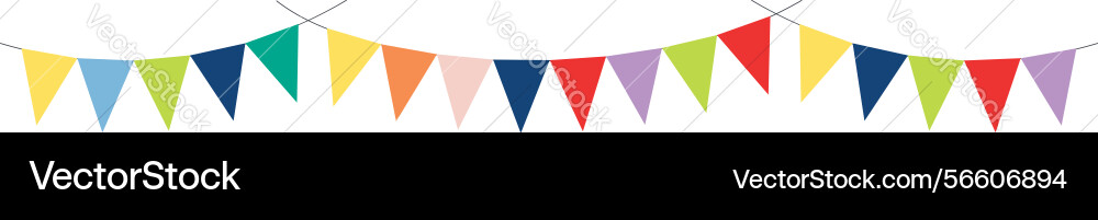 Bunting little flags hanging on string isolated Bunting little flags hanging on string isolated Vector Image