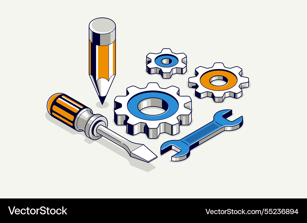 Engineering project in embodiment implementation Vector Image